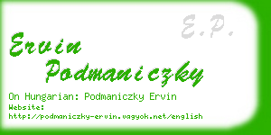 ervin podmaniczky business card